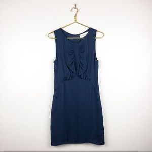Graham and Spencer ruffle trim silk shift dress